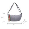 Simple Plaid Canvas Shoulder Bag Large Capacity Casual Crossbody Dumpling Shopping Bag Student Commute Niche Style
