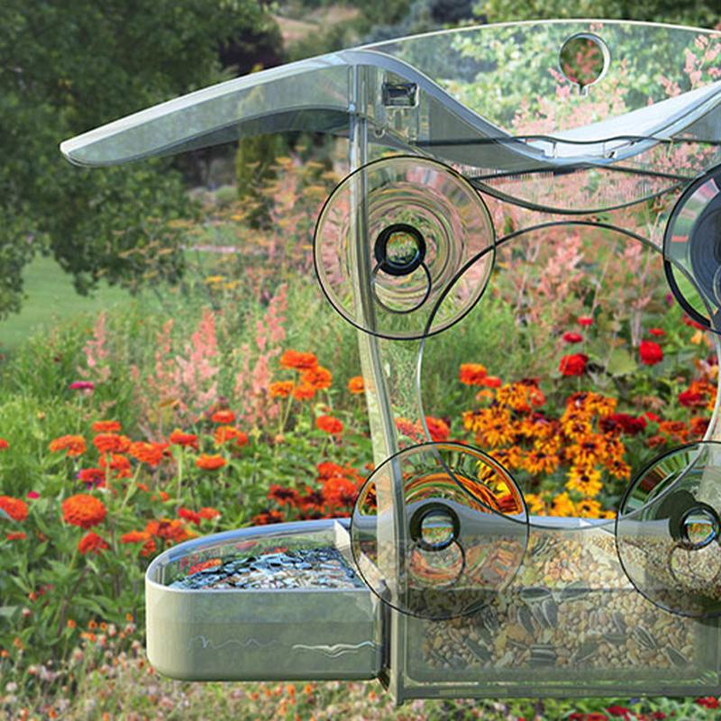 Krmítka pro ptáky na okno se silnými přísavkami Krmítka pro ptáky do exteriéru Krmítko pro ptáky na přísavku na okno Pozorování divokých ptáků z okna