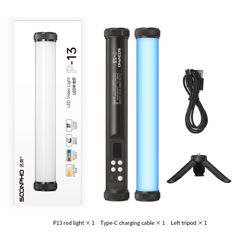Soonpho P13 RGB светодиодная видеосветильник со штативом 2500K-8500K CRI 95+ ручной трубчатый светильник для фотостудии