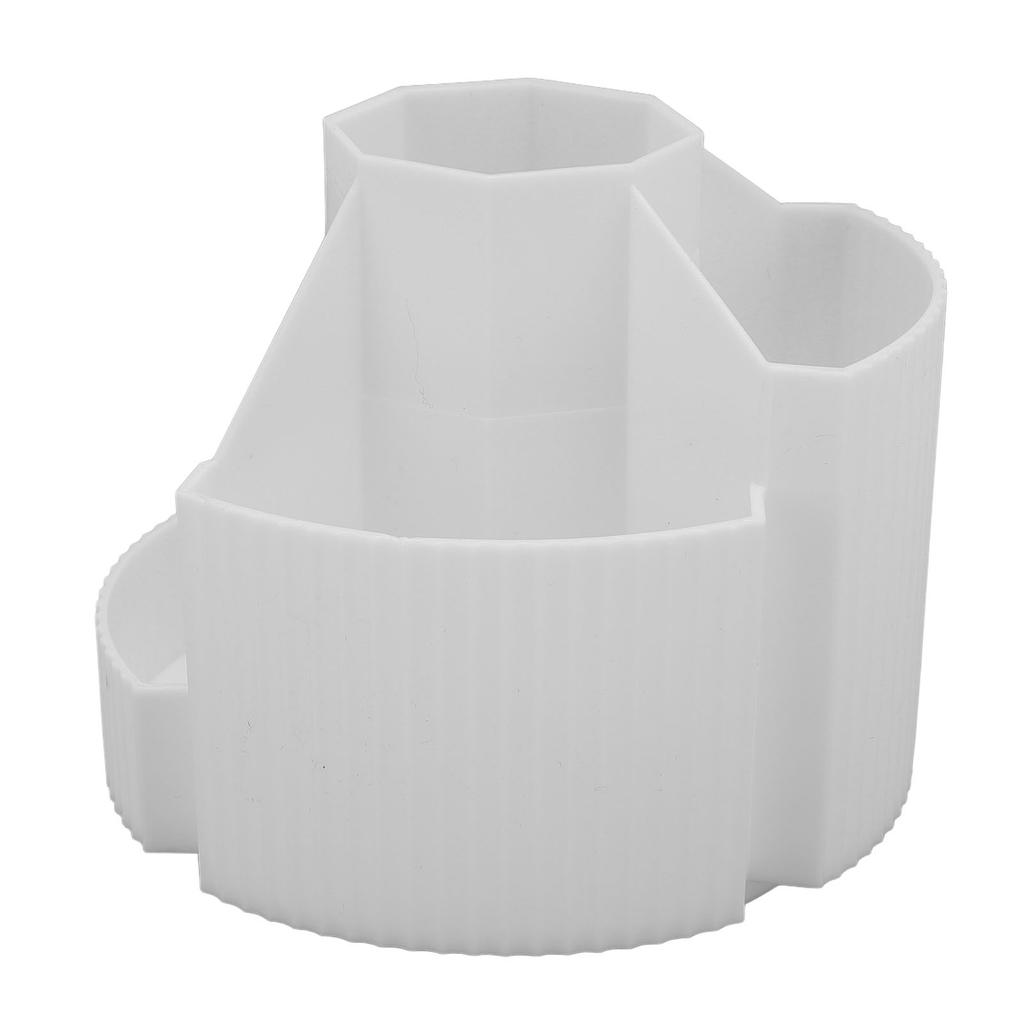 360 Grad Drehbarer Stifthalter Schreibtisch Große Kapazität Stiftaufbewahrungs-Organizer Multifunktionales Arbeitsplatzzubehör Weiß