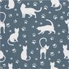 Outdoor Dekostoffe Oxford - Motiv Silhouetten Von Katzen I Dx657