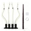 Halloween Twisted Ghost LED Taper Candles Flameless Spooky Ghost Face Electronic Candle For Halloween Party Gothic Table Decor