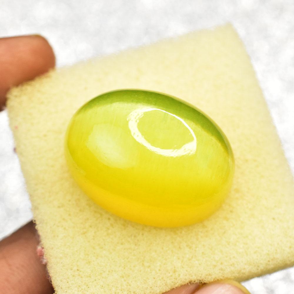 100.60 Ct Natural Yellow Cat’s Eye CERTIFIED Cabochon Cut Unique Loose Gemstone
