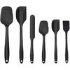 Silicone Spatula Set 6 PIECE Heat Resistant,HKISIT Silicone Cake Scraper,Baking Gadgets.Silicone Kitchen Utensils Set, Black