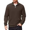 Men's Casual Long-Sleeved Collared Quarter-Zip Sweatshirt
