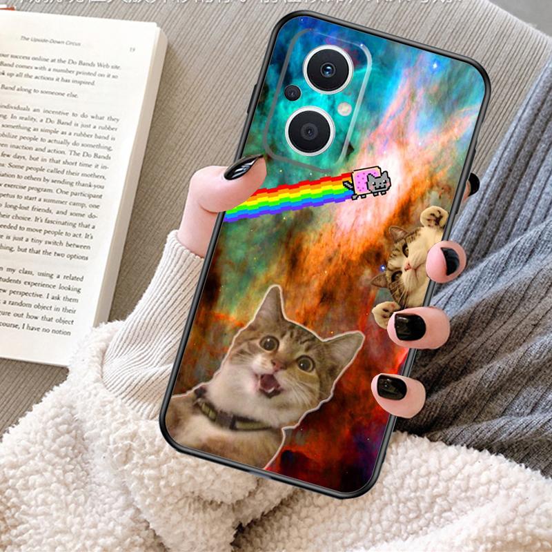 Space Happy Cats Case For OPPO Reno 13F 13 12 F 11 8T 7 8 10 Pro OPPO Find X8 X6 Pro X3 X5 Lite Cover Fundas