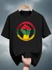 Casual Cotton T-shirt with Vibrant Peace Symbol Graphic - Short Sleeve