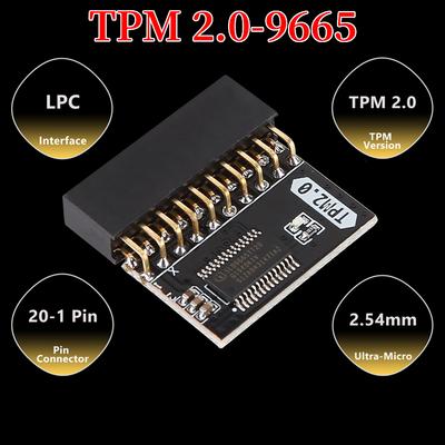 TPM 2.0 Encryption Security Module 20 Pin Motherboard Card Replacement Part Memory Module 20-1 Pin for Gigabyte Platform