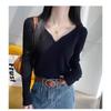 Autumn Winter Fashion Long Sleeved Pullover Sweater Women V Neck Loose Casual Bottoming Shirt 2025 Inner Knitted V-neck Top Solid Clothing