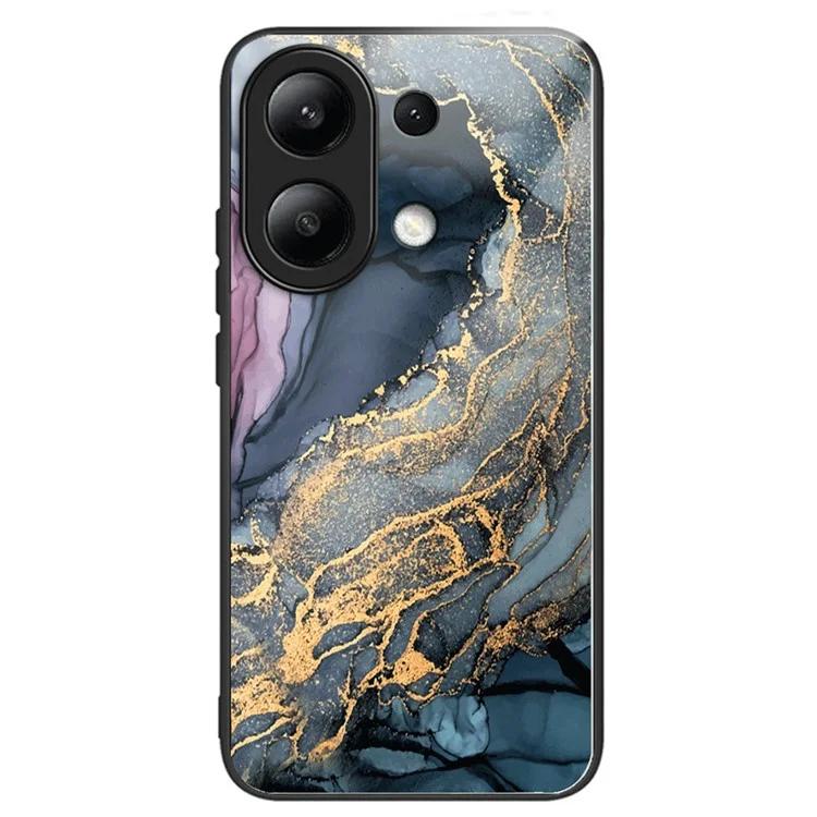 

Для Xiaomi Redmi Note 13 4G чехол с мраморным узором из закаленного стекла + ПК + ТПУ + чехол для телефона