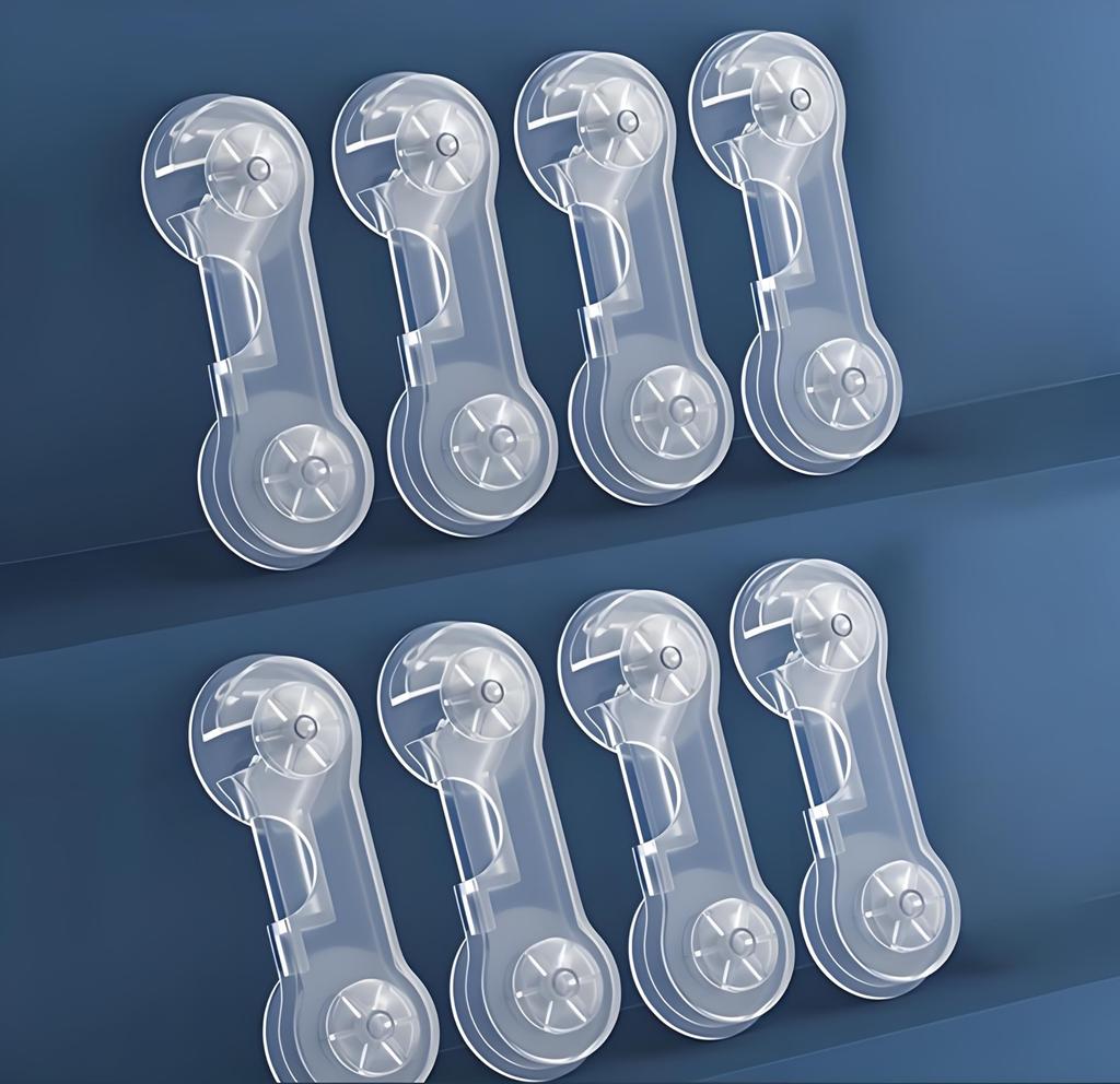 Child Lock Door Baby Door Child Drawer Door Earthquake Set of Baby Damage Strong Tape Lock, Lock, Lock, Stopper, Prevention, 8, Clear, Sticker-Type,