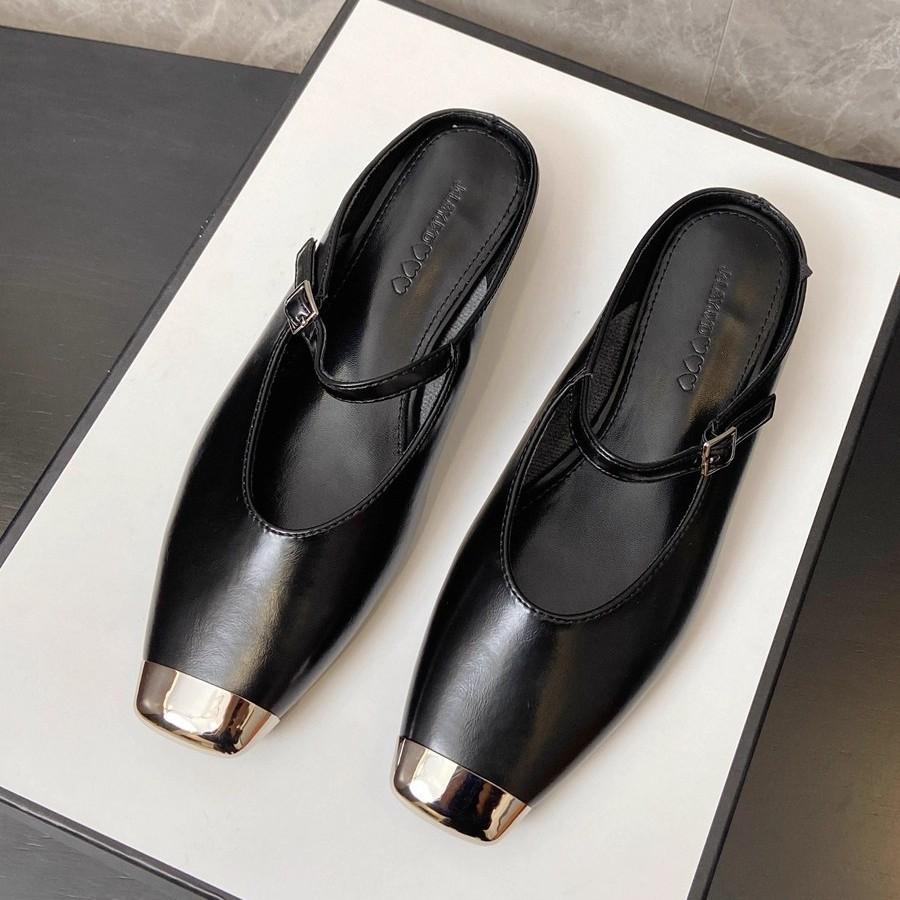 Silver bag head half slippers women's summer wear 2025 new French single shoes with skirt super beautiful sandals fashion shoes