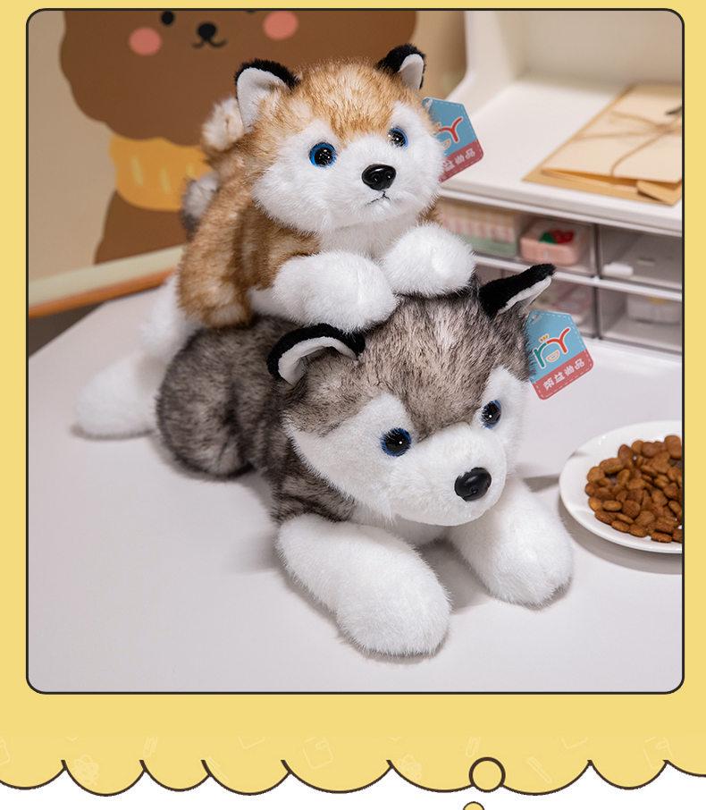 Cartoon Husky Plush Toy - Small Dog Comfort Doll for Children's Birthday Gift