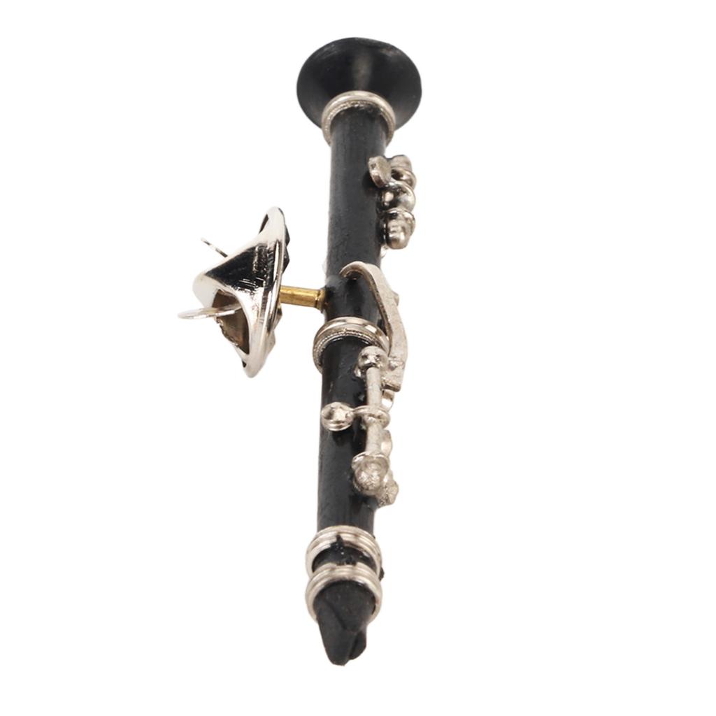 Oboe Brooch Pin Fashion Elegant Simulation Metal Musical Instrument Brooch with Red Velvet Lined Case