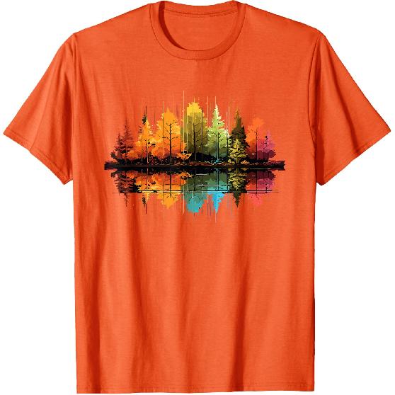 Nature Reflection Forest Trees Outdoor Wildlife T-Shirt