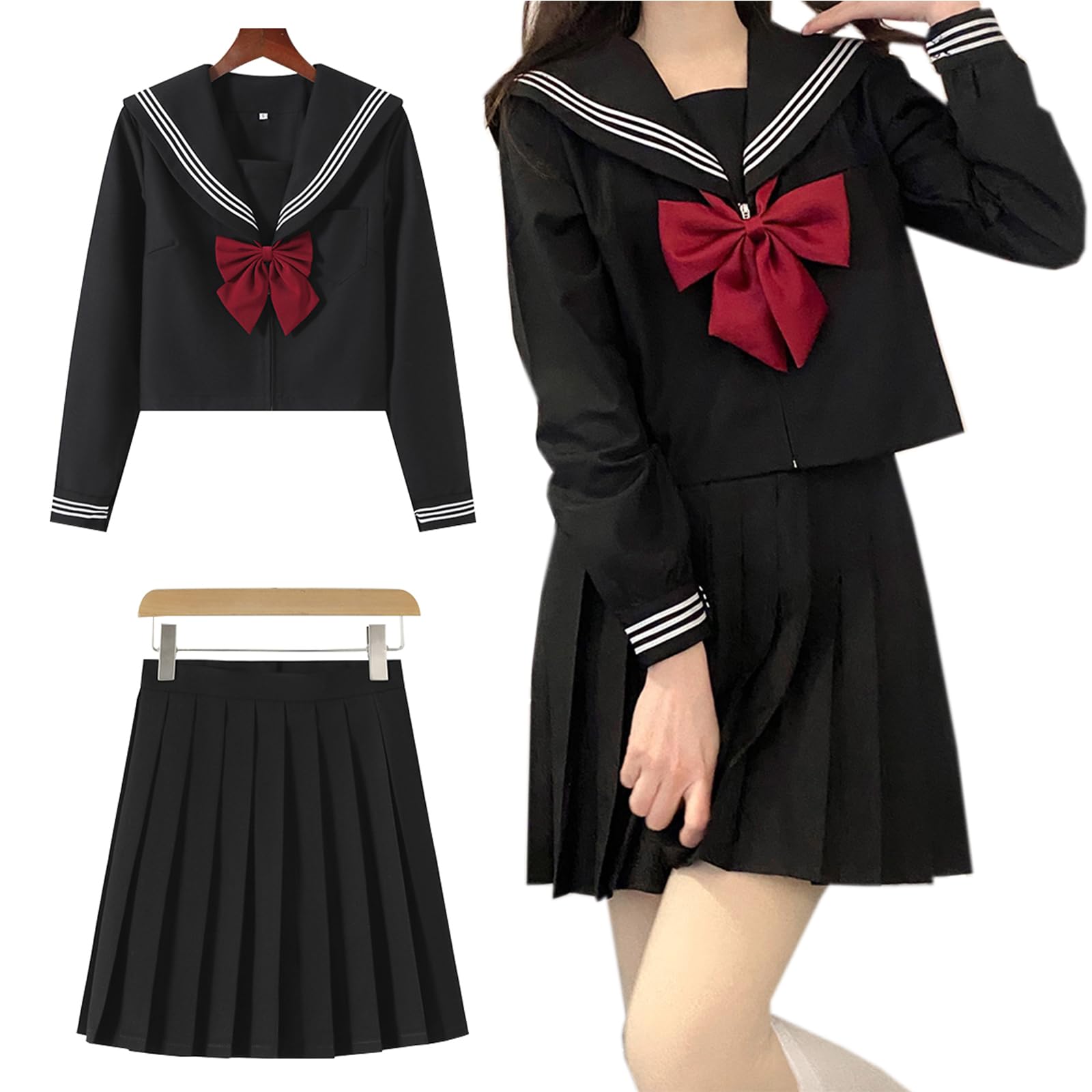 

Матроска подлинная три белые ленты специальный jk короткий длинный школьный матрос матрос косплей [NOKIJP] форма, униформа, версия, особенность, косплей,