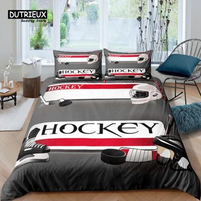 Home Living Lusso 3D Attrezzatura Hockey su Ghiaccio Set Biancheria da Letto Copripiumino Federa Set Biancheria da Letto per Bambini Queen e King Taglia EU/US/AU/UK