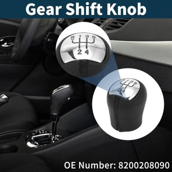 5 Speed Manual Gear Shift Knob No8200208090 for Renault Kangoo Faux Leather