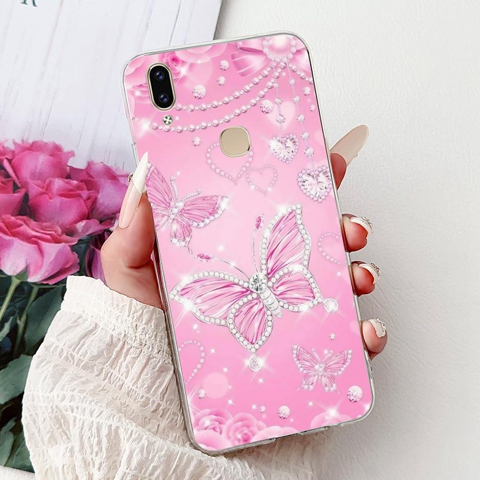 Für Vivo V9 Youth Hülle 1727 1726 Niedliche Liebesherz Bemalte Abdeckung Weiche Dünne Handyhülle Für Vivo Y85 Y89 V 9 Youth VivoV9 6GB Fundas