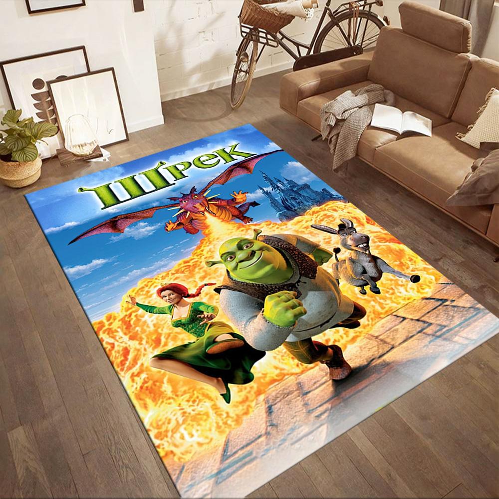 Shrek's Epic Adventures Square Rugs Are a Great Choice for Living Rooms, Bedrooms, Home Décor, and As Gifts.
