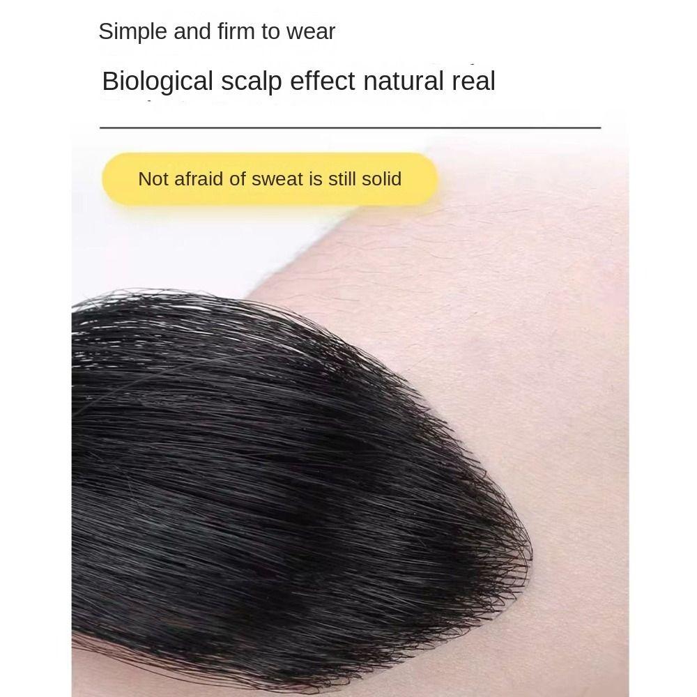 Seamless 100% Human Hair Hairpiece Sideburns Toupee Hairline Sideburn Patch Forehead Patch Men
