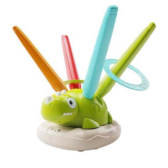 3 In 1 Musical Jump Toy Ring Toss Game Stomping Rocket Launcher