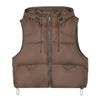 Autumn and winter new puff ultra-light cotton-padded vest women's fashion hooded loose vest fashionable vest