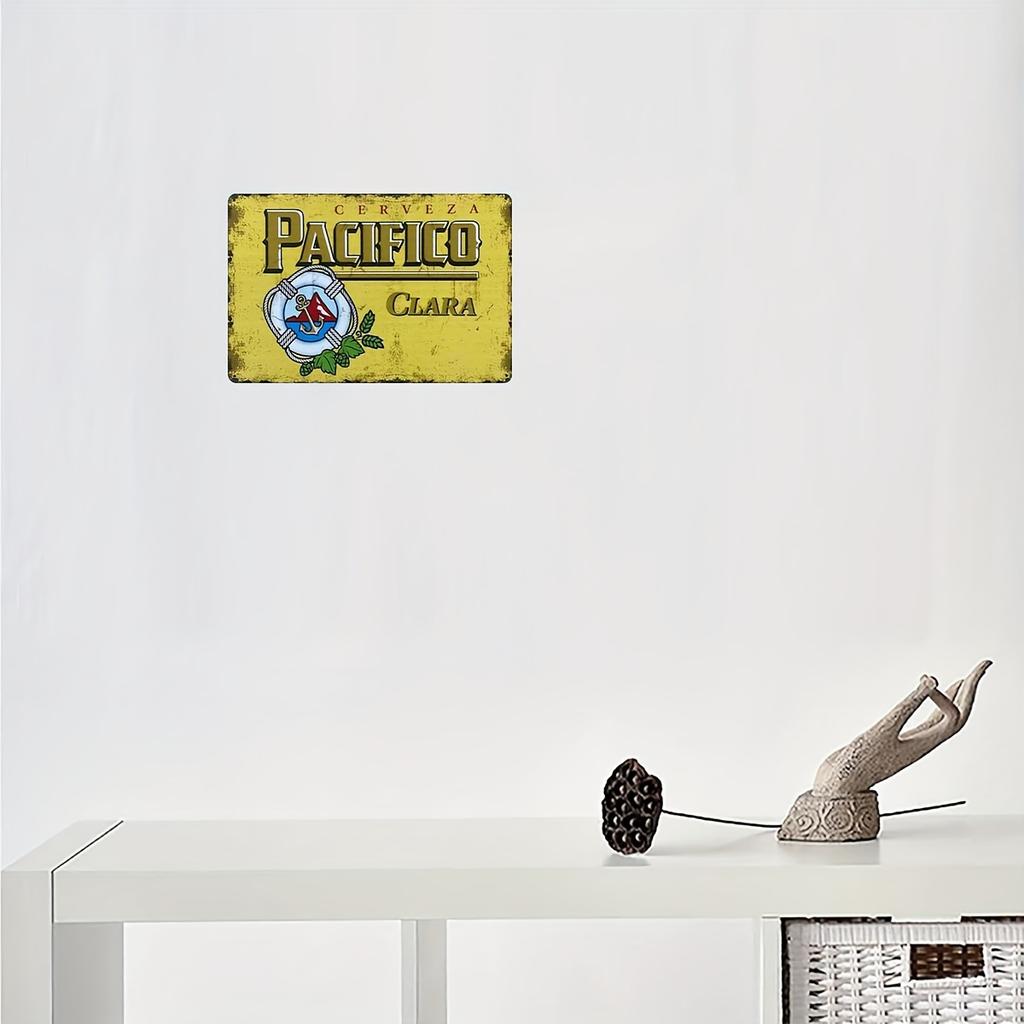 Vintage Pacifico Metal Tin Sign - Perfect for Bathroom, Bar, Garage & Country Farm Decor, 8x12 Inch, Perfect for Room Decor