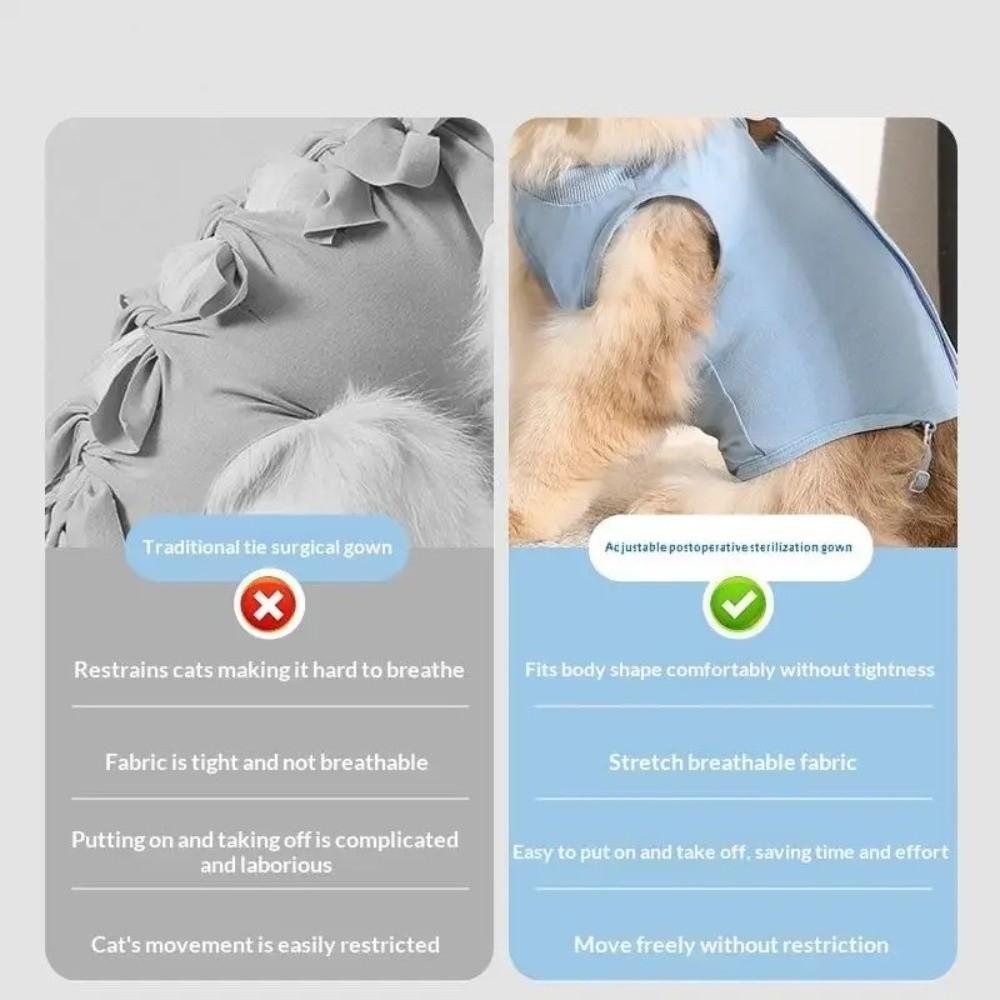 Soft Pet Anti-Lick Suit Adjustable Cat Sterilization Suit Cat Vest Cat Weaning Suit Pet Supplies