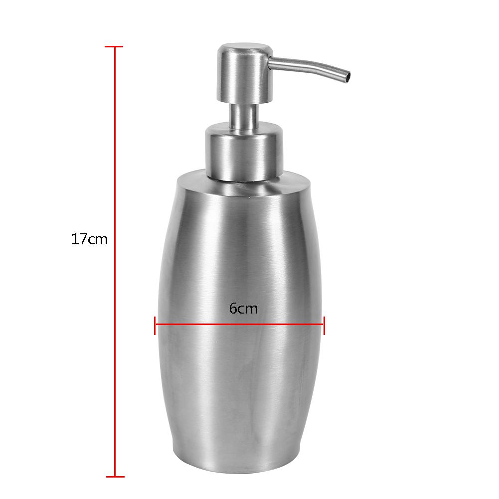 1pc 304 Stainless Steel Bathroom Shampoo Shower Pump Lotion Dispenser Liquid Bottle 350ml