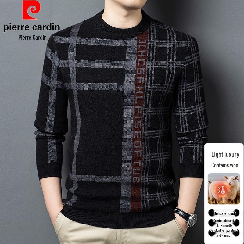 Pierre Cardin Men's Round Neck Wool Blend Sweater