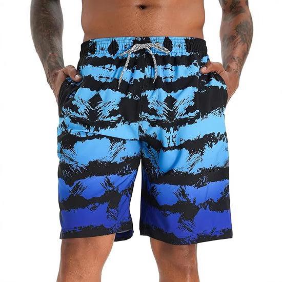 

Trendy Men s 3D Print Casual Beach Shorts 2XL синій