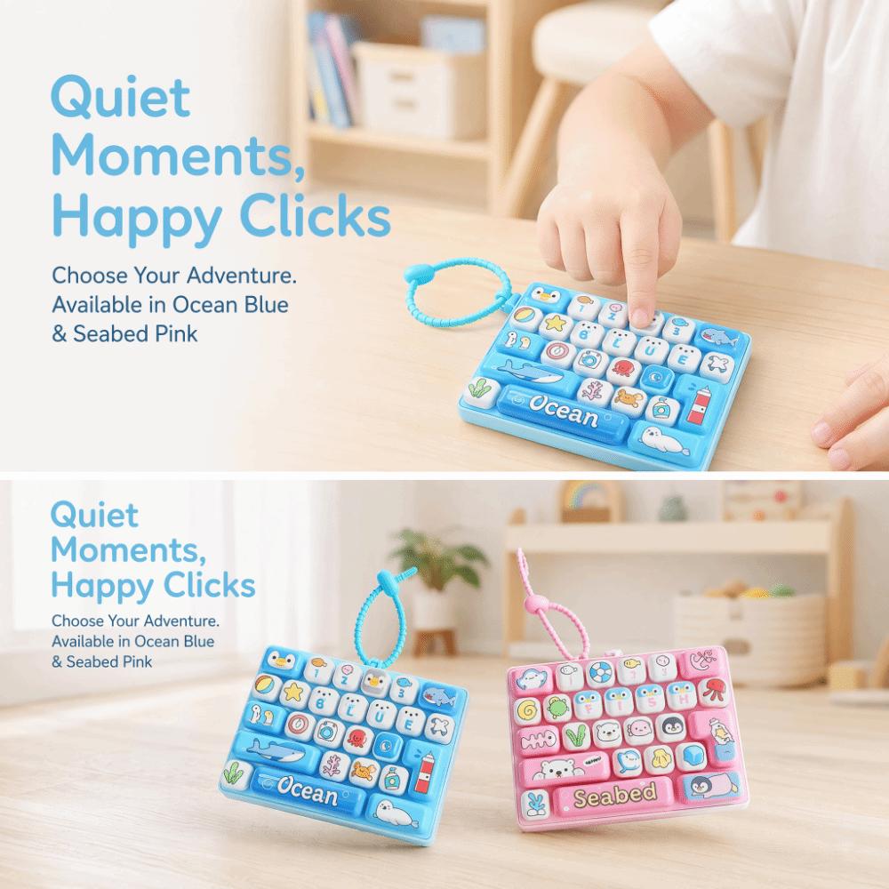 Clear Key Sounds Stress Relief Decompression Toy Keychain Keyboard Toy Press Button Toy  Bag Charm