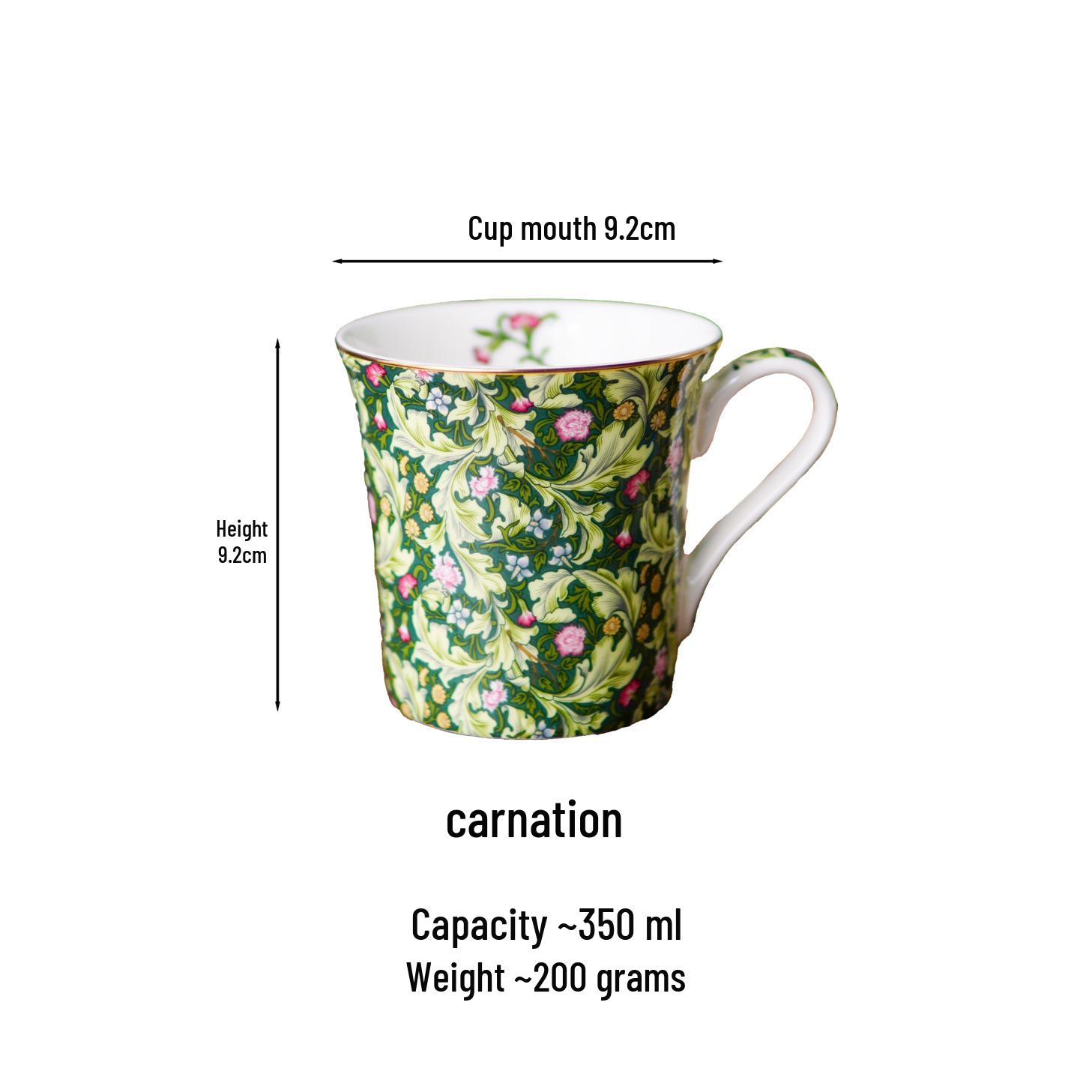 European Retro Bone China Ceramic Mug Tulip Tea & Coffee Cup 301-400ml