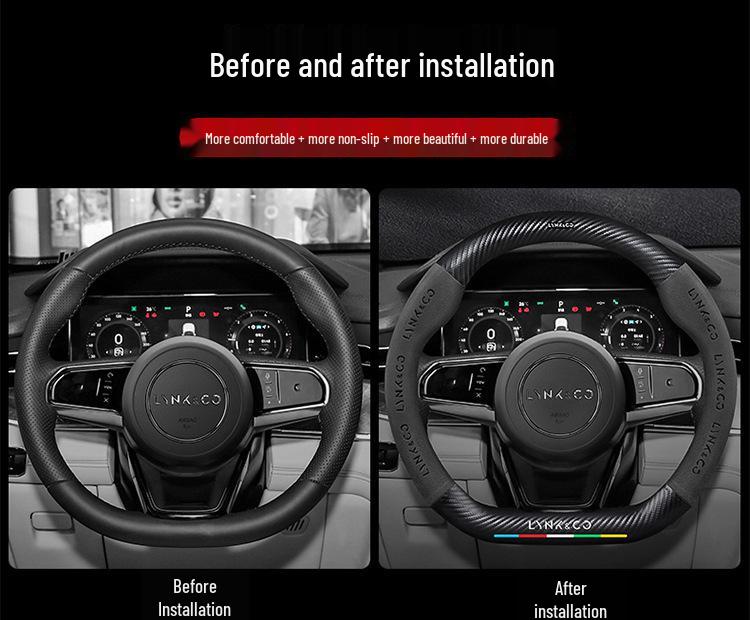 Steering Wheel Cover for Lynk & Co 01/02/03/05/06/09 (2023) - Carbon Fiber, All-Season