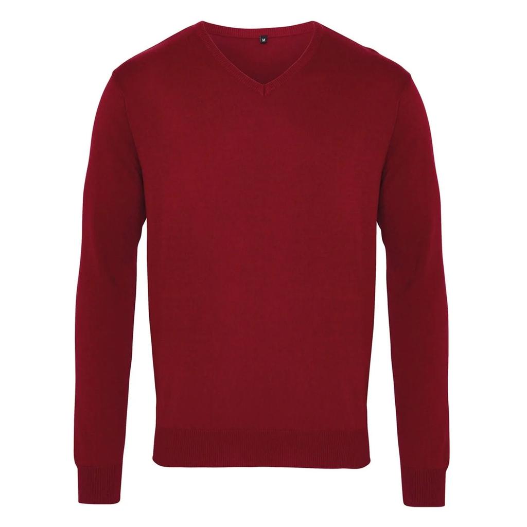 Premier Mens Knitted V Neck Sweater Top