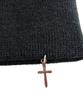 SK8ER ROCK Cross Charm Patchwork Beanie ((Black))