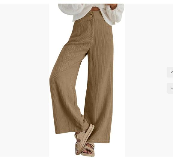

Autumn Winter Women s Casual Pants Elastic Corduroy Double Button Loose Fit Long Trousers Female Fashion Outerwear Bottoms 2XL хакі