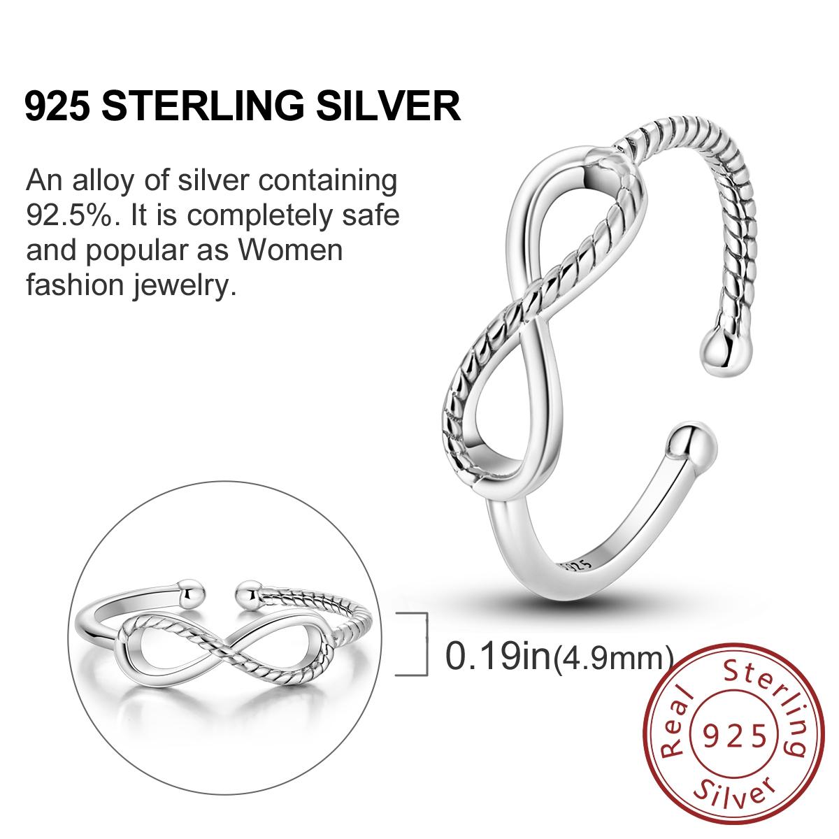 

100% Authentic Copper Metal Metal Rings Open Infinite Symbol Love Zircon Rings Luxury Bands Designed For Women Girls Party Perfect Gift Trendy Fashion