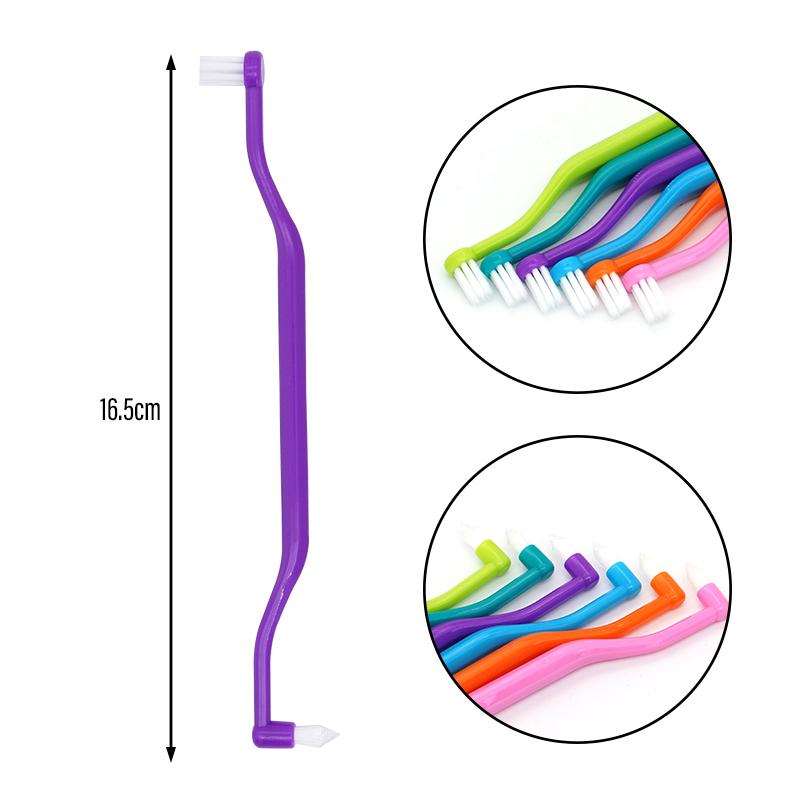 

6 шт. Двусторонняя зубная щетка Двухголовые инструменты для ухода за полостью рта Мягкая щетина Ручная щетка Гигиена зубов и десен Межзубный очиститель Для путешествий