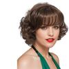 Synthetic Short Curly Wigs for Women Natural Hairstyles Wig with Bangs Dark Brown Elegant Mommy Wig Fancy Dress Party Cosplay
