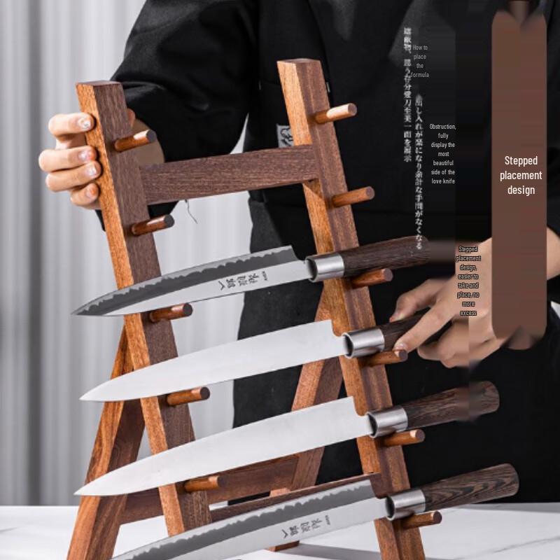 

Sapele Wood 5-Layer Sushi Knife Display Stand
