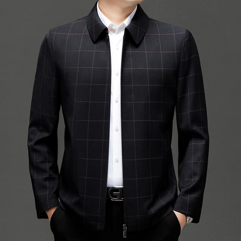 Stylová pánská klopová bunda - Podzim 2025 Business Casual Svrchní oblečení