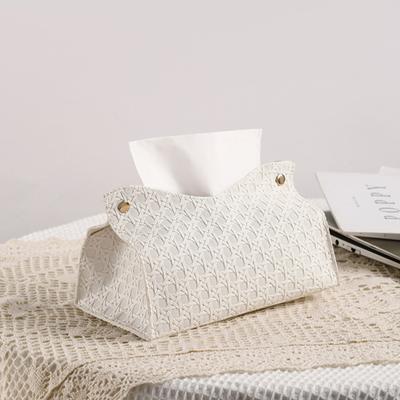 Taschentuchbox PU-Leder Taschentuchhalter Glattes Entnehmen Dekorative Papiertuchbox Einfacher Stil Organizer für Zuhause Büro Schreibtisch
