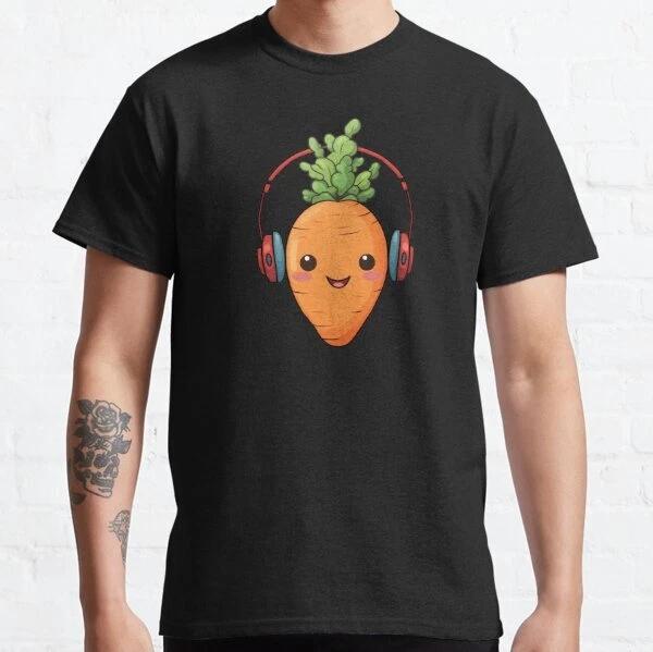 A smiling carrot with headphones Classic T-Shirt S-3XL M