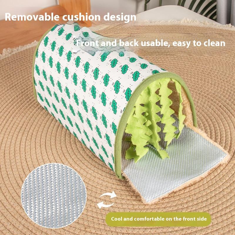 Small Animal Cooling Shelter Hamster Guinea Pig Rabbit Hideout Tunnel Toy with Breathable Design