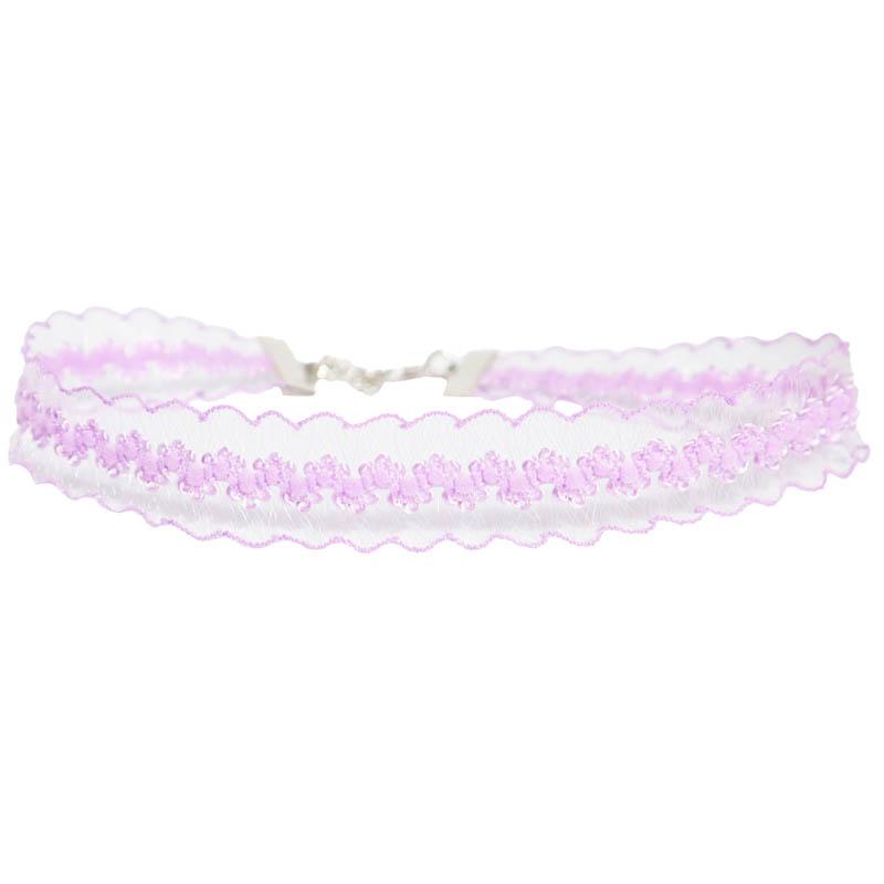 Purple Choker Necklace for Women Fashion Pearl Lace Butterfly Daisy Flower Heart Moon Clavicle Jewelry Accessory Ideal Gift
