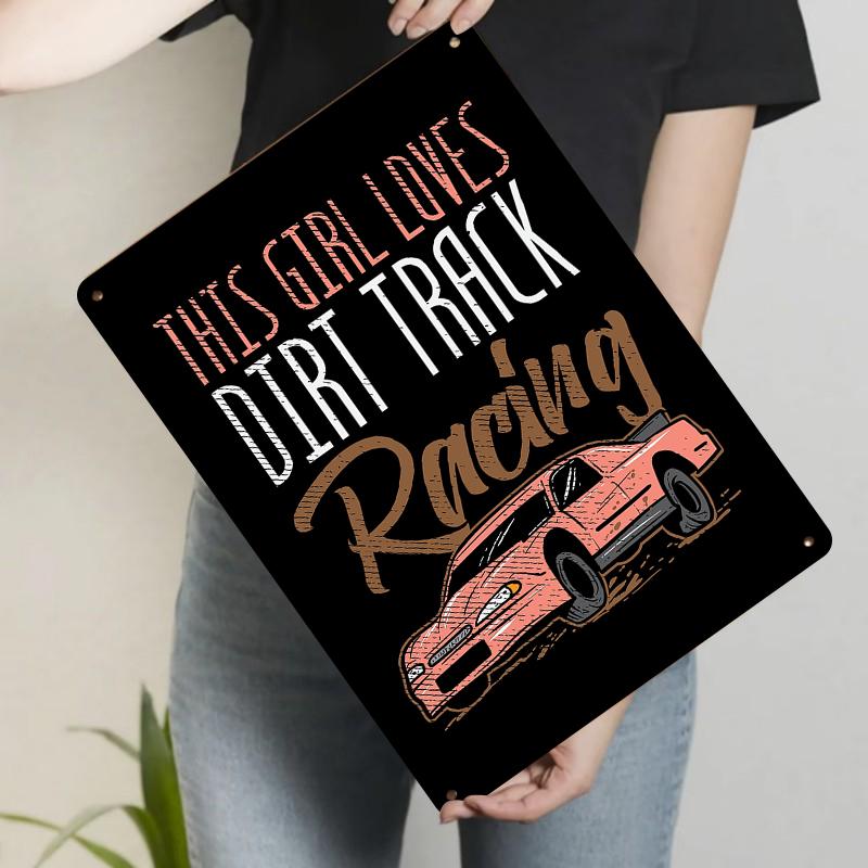 

This Girl Loves Dirt Track Racing Metal Wall Art Decorative Sign for Home Garage Man Cave 20x30cm（7.8x11.8inch）