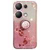KADEM For Xiaomi Redmi Note 13 Pro 4G/Poco M6 Pro 4G Phone Case Rhinestone Decor Ring Kickstand TPU Cover