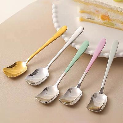 Edelstahllöffel Dessert-Kuchenlöffel Kaffeerührlöffel Goldener Eisportionierer Joghurtlöffel Küchengewürzlöffel